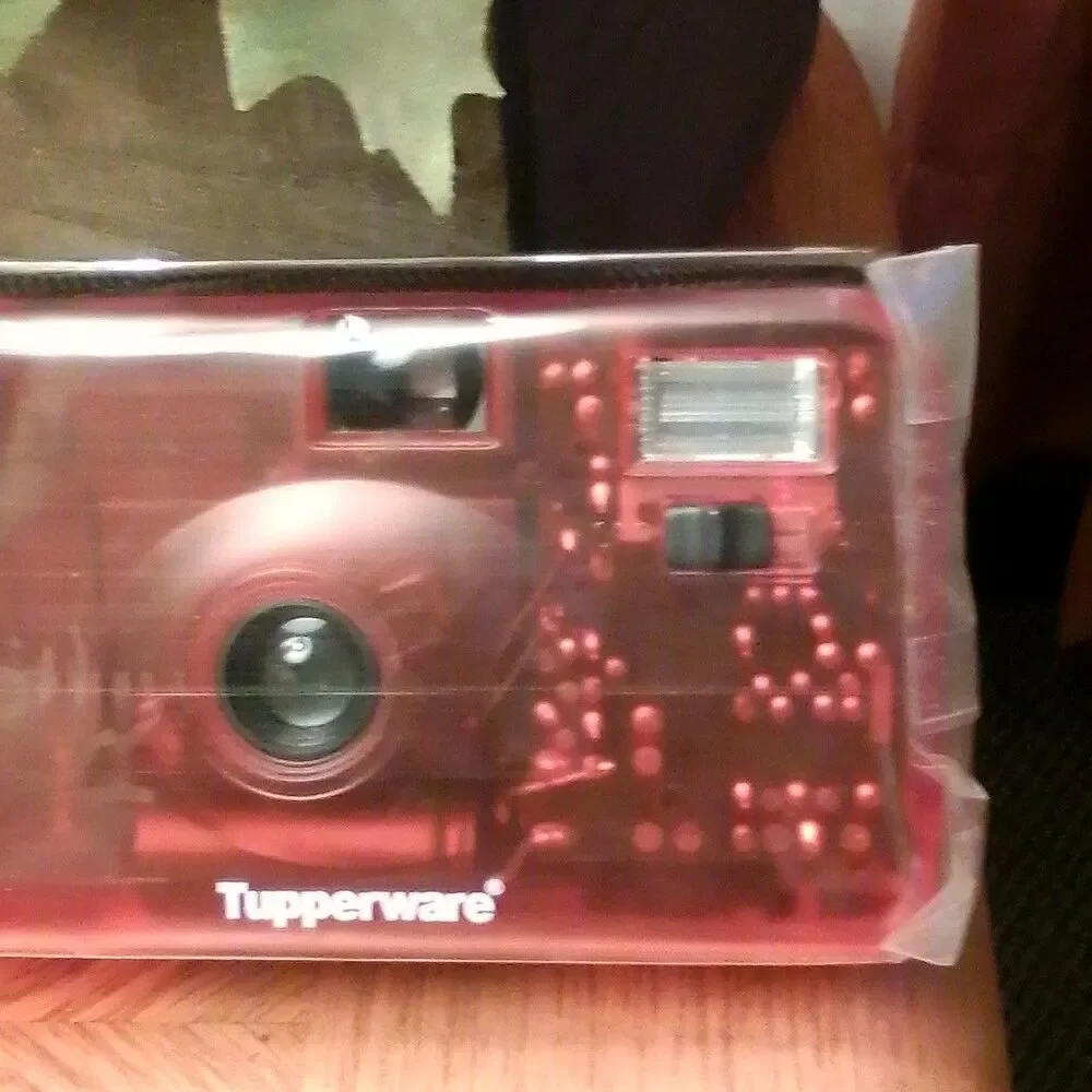 Vintage Tupperware 35mm Film Camera Sheer Red Acrylic Point Shoot Lomo Very Rare